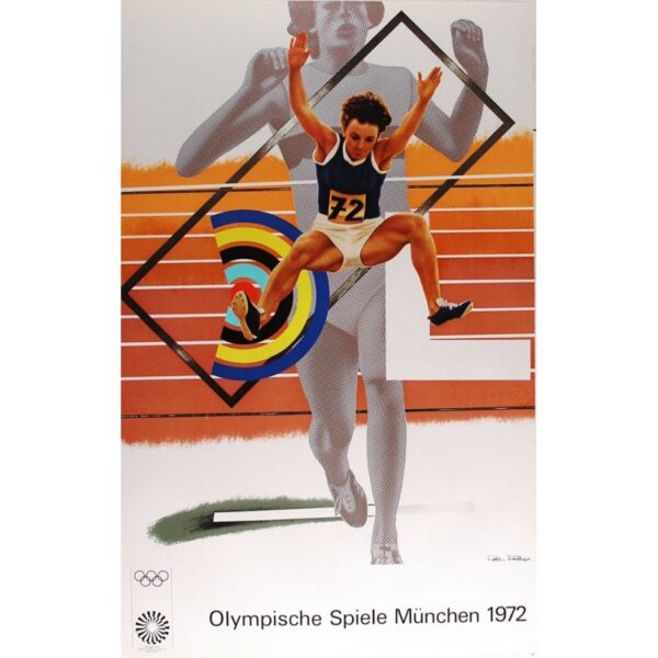 1972 Olympische Speiel Munchen Vintage Poster