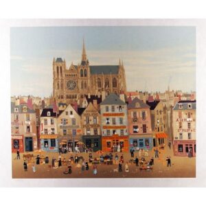 La Cathedral de Chartres Lithograph Michel Delacroix