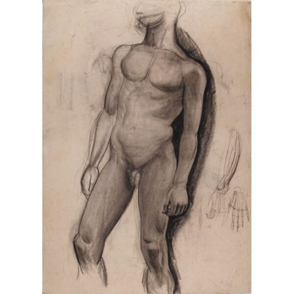 Male Nude Verso Female Nude Original Sketch