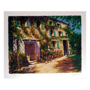 A study for Casa de Campo. Painting of a house with vines on its exteriors.