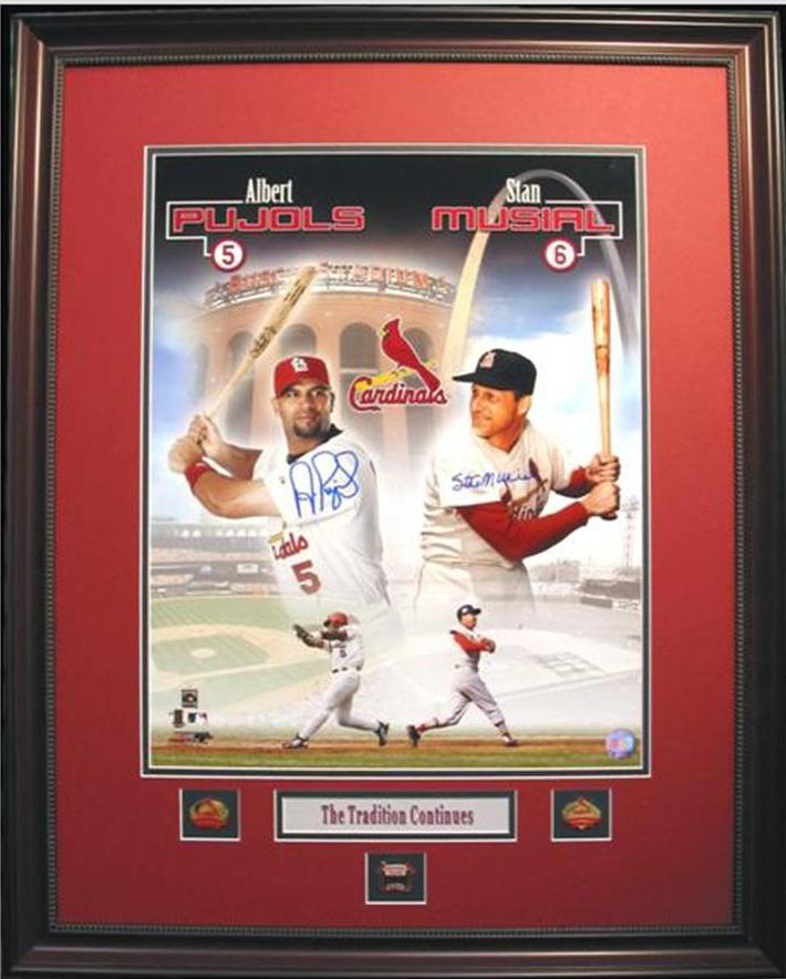 Lot Detail - Albert Pujols and Stan Musial Dual Signed 2009 MLB